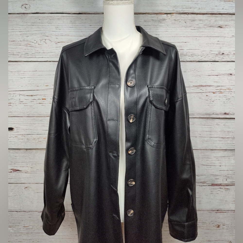 Faux Leather Shacket - Picture 5 of 11